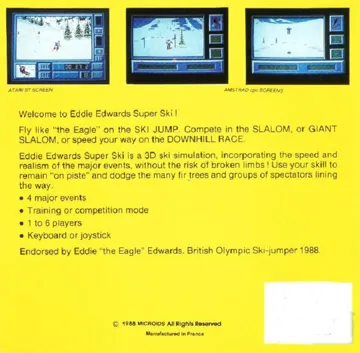 Eddie Edwards Super Ski box cover back